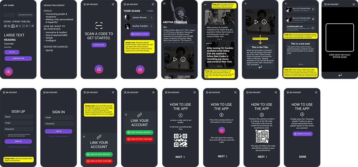 QR Docent App Mockup